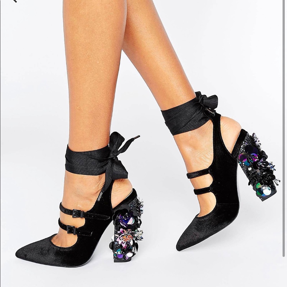 ASOS Embellished Pointed Heels Size 8